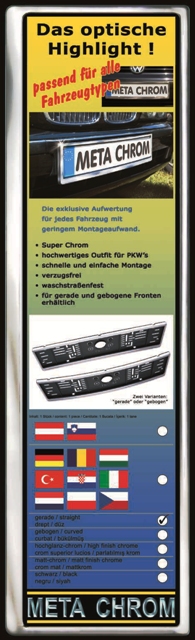 META CHROM® Kennzeichenhalter - META CHROM plate holder Austria