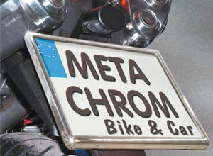 Kennzeichenhalter Motorrad Meta Chrom 180mm bestellen