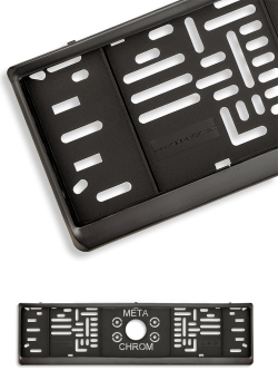 META CHROM® straight black license plate holder