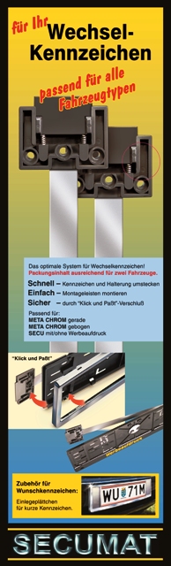 Kennzeichenhalter - META CHROM Kennzeichenhalter Auto Österreich  Deutschland EU Staaten